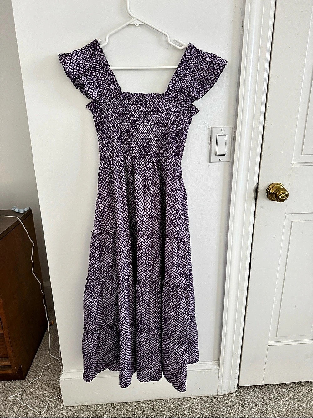 Hill House Home The Nap Dress Floral Maxi Dress in Purple & White Size XS